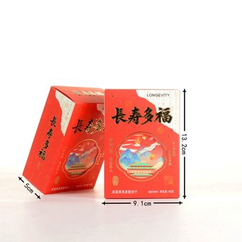 Weikouai Longevity and Fortune Salted Egg Yolk Oatmeal Crispy Biscuits Birthday Banquet Return Gift Chinese Wedding Cake Red 40g/6 Bags