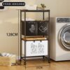 Multi-Layer Dirty Clothes Basket Storage Rack Clothing Storage Basket Bathroom Household Dirty Clothes Basket Clothes Sundry Storage Basket with Wheels