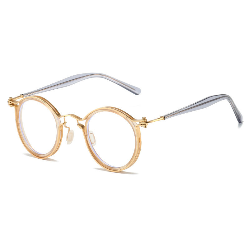 Anti-Black Storm Same Style Glasses Retro Round Frame Anti-Blue Light Glasses Plate Glasses Frame Myopia Optical Glasses Flat Glasses