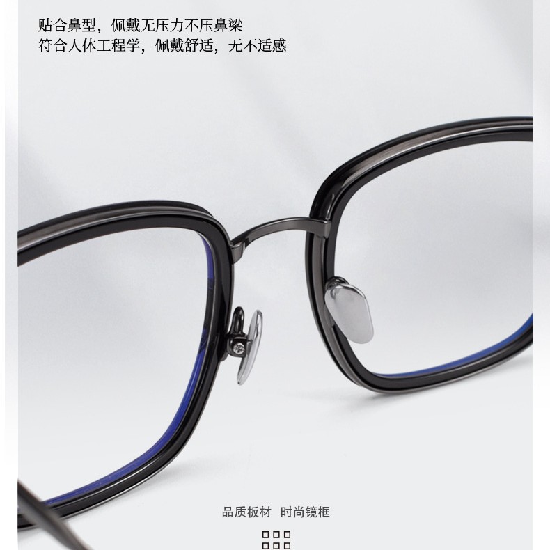 Imperial Series Empirei Eyeglass Frames for Men, Square Japanese Style, Pure Titanium Large Frame for Prescription Glasses