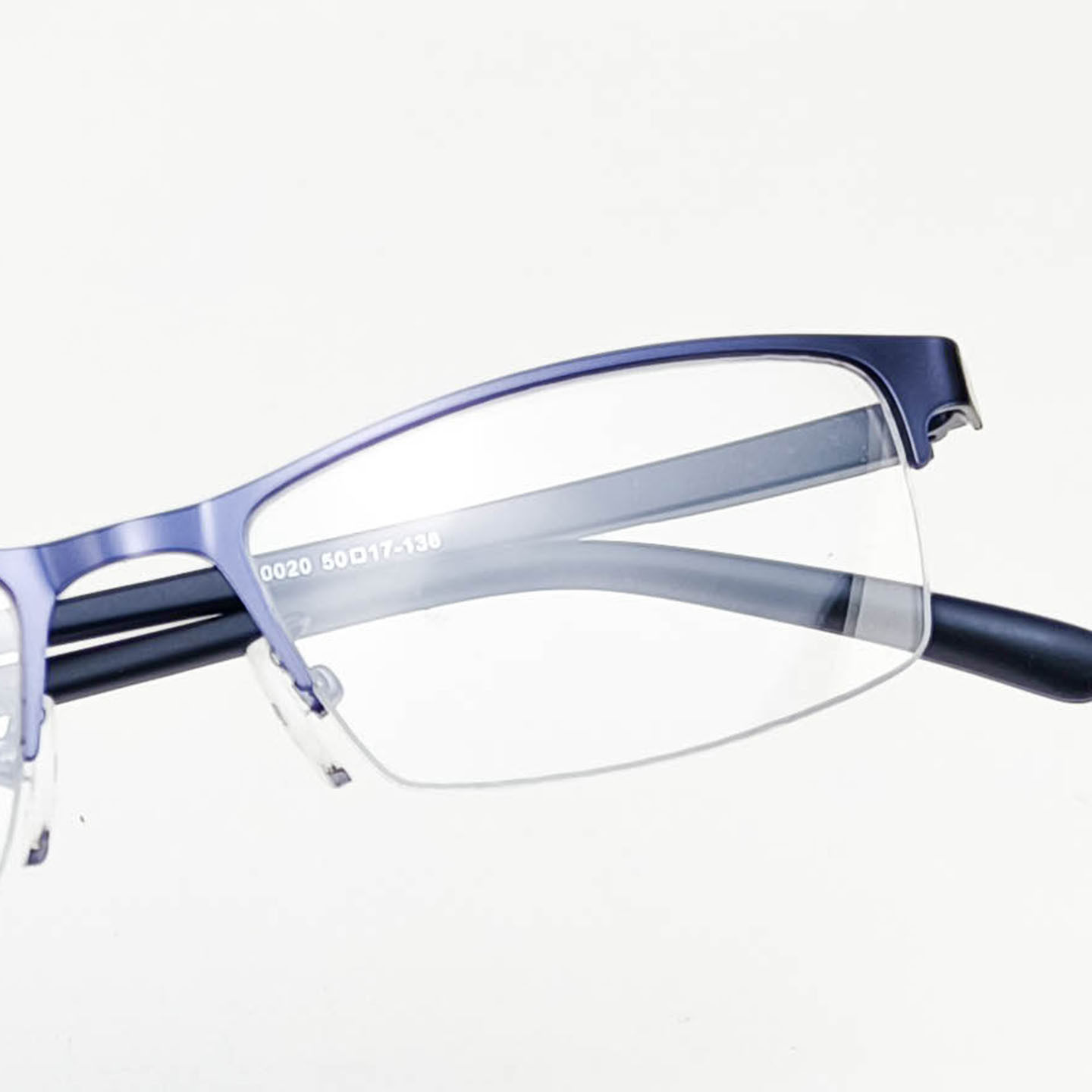 Wholesale Small Half-Frame Business Men's Glasses Store Express Delivery Ultra-Light Glasses Frame Metal Steel Leather Square Myopia Danyang Glasses