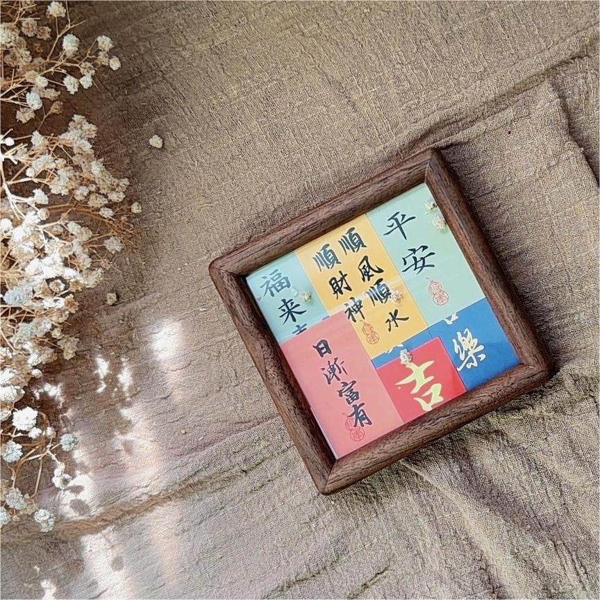 Mini solid wood walnut small photo frame mortise and tenon joint 4 inch table wedding registration 2 inch diy printing commemorative mounting painting