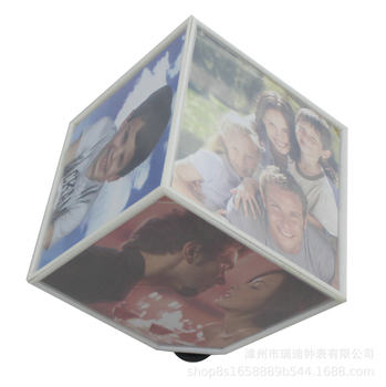 Plastic rotating photo frame 360 degree rotating Rubik's cube 6-sided photo frame manufacturers wholesale rotating Rubik's cube photo frame