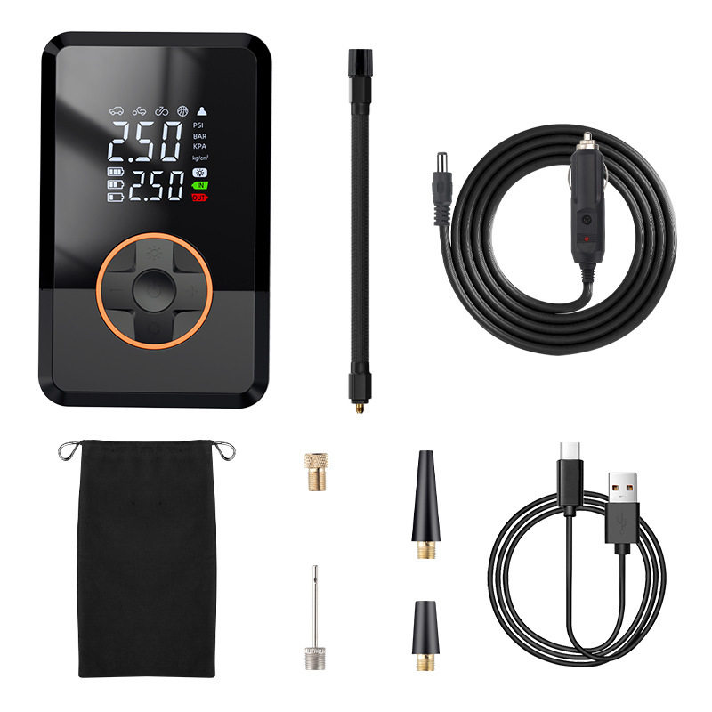 Intelligent Inflatable Car Air Pump, Illuminated Digital Display Electric Air Pump, Outdoor Emergency Wireless Car Air Pump