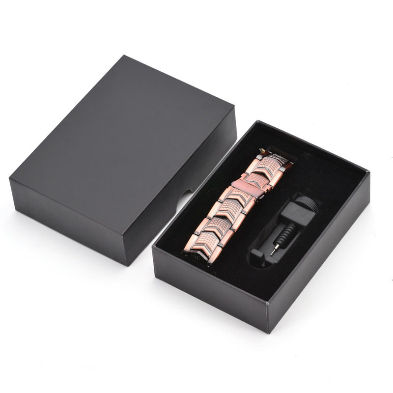 Cross-Border Popular Bracelet Box Plus Regulator Red Copper Bracelet Black Jewelry Gift Box Stainless Steel Watch Strap Chain Box