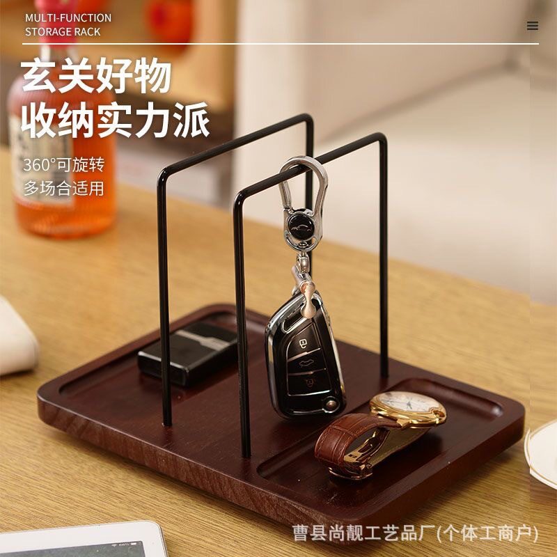Wooden Rotatable Paper Towel Holder Paper Towel Storage Rack Desktop Table Paper Towel Holder Rotating Paper Towel Display Rack
