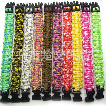 Mixed color large quantity in stock processing 7 core umbrella rope bracelet plastic buckle bracelet survival bracelet special offer