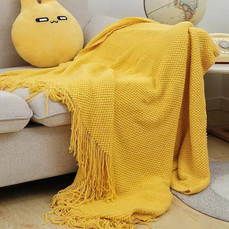 Sofa Blanket Knitted Blanket Office Air Conditioning Lunch Break Blanket Shawl Blanket Casual Blanket Bed Blanket Small Blanket Wholesale