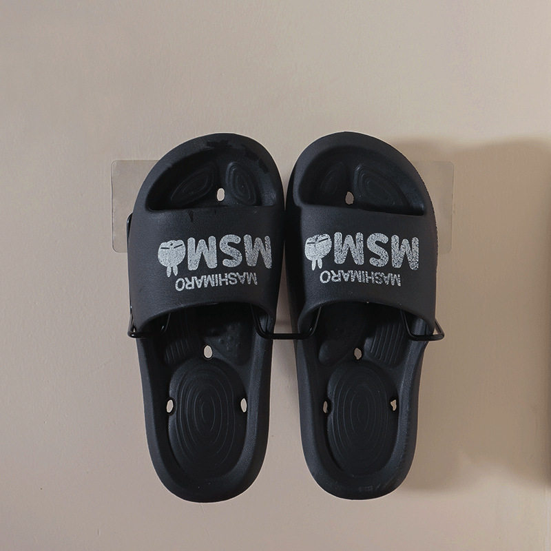 Summer hot sale bathroom slippers storage rack cross-border slippers rack punch-free wall-mounted bathroom storage shoe rack