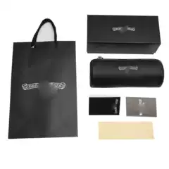 Chrome Hearts Glasses Case Black PU Leather Portable Zipper Eyewear Storage Box Premium Glasses Case