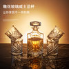 European-style Crystal Whiskey Wine Bottle Household Quartet Wine Bottle with Lid suit Glass Carved Spirits Wine Glass