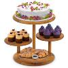 Multi-Layer Plate Wooden Home Desktop Decoration Storage Tray Multi-Layer Storage Rack Pastry Round Elevated Cake Tray