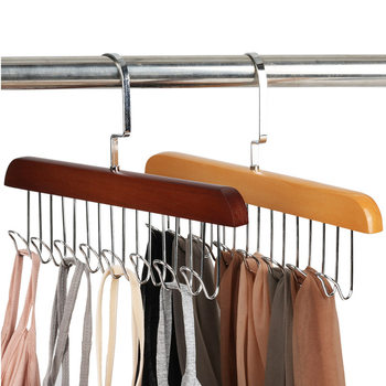 Solid wood belt storage rack in stock wholesale tie scarf rack household multifunctional silk scarf hanging lotus belt rack