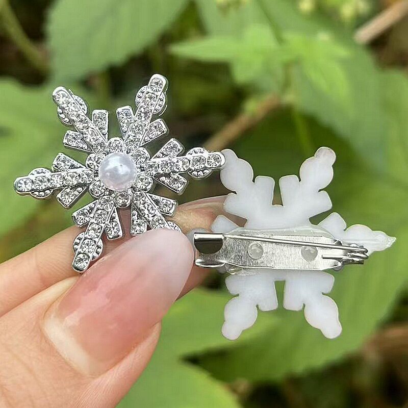 超闪水钻珍珠雪花小鸭夹高颜值圣诞节温柔可爱发卡冬季新款头饰女