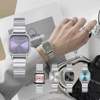 Square alloy bamboo steel crawler women's watch cold wind simple small dial female student quartz watch wholesale