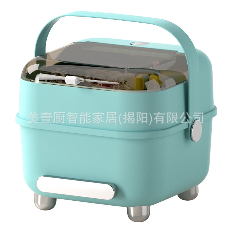 Baby tableware storage box tableware bottle storage box dustproof draining baby large capacity food supplement tool storage box