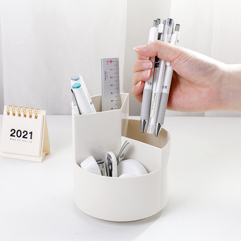 360-degree rotating pen container student dormitory desktop large capacity multi-functional pen stationery storage box pen barrel