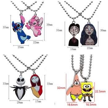 Spongebob pie star couple necklace girlfriends a pair of neck chain clavicle chain stainless steel titanium steel ear hook pendant