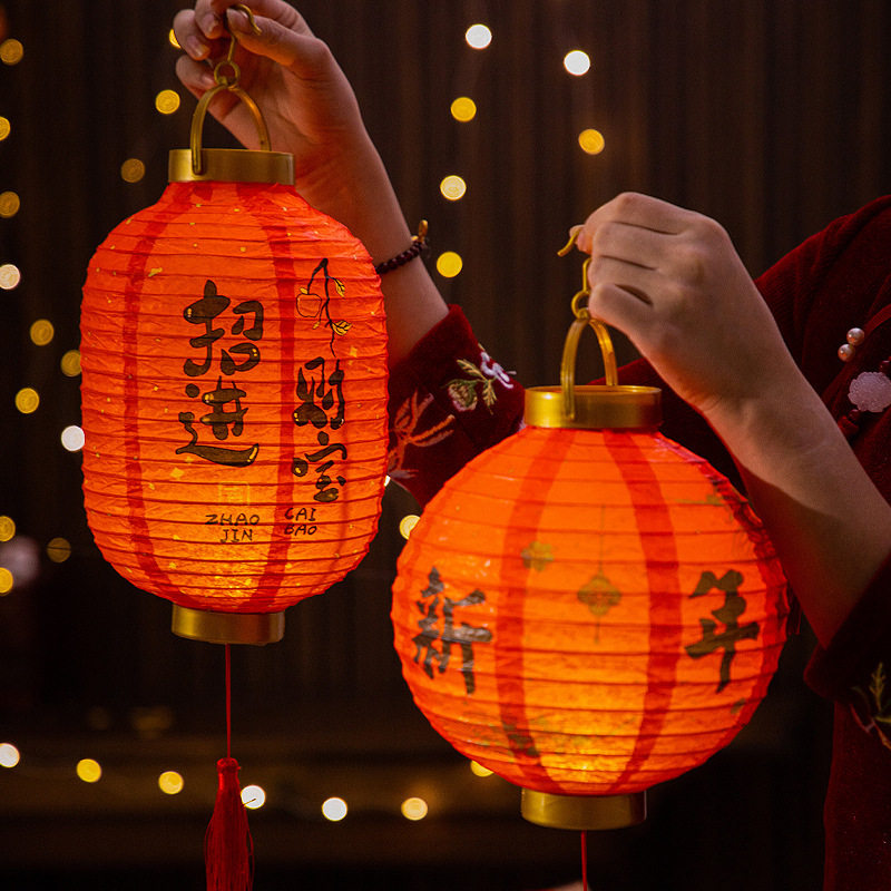 Mid-Autumn Festival Lantern Decoration Ancient Style Lantern Han Dynasty Photo Props Kidsren's Satchel Luminous Lantern Festive Hanging Decoration