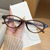 Anti-Blue Light Glasses for Women, Korean Style Retro Plain Glasses Frames for Nerds, Can Be Matched with Prescription Myopia Glasses Frames for Men