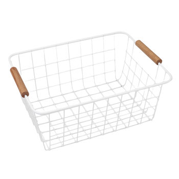 Internet Celebrity White Wire Storage Basket Snack Wardrobe Storage Basket Desktop Storage Basket Storage Basket