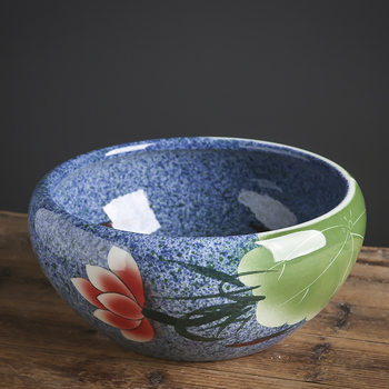 Jingdezhen Ceramic Goldfish Tank Desktop Fish Tank Balcony Fish Tank Turtle Tank Water Lily Bowl Lotus Lotus Pot Home Living Room