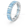Square row diamond white gold blue diamond ring no. 6