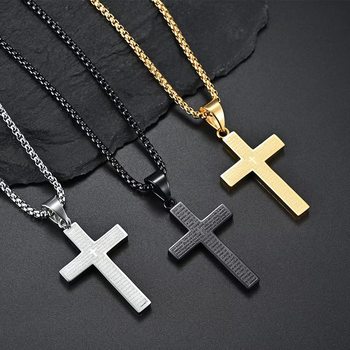 Scripture cross necklace, trendy brand student couple simple, men's and women's pendants, advanced new accessories, personalized and versatile