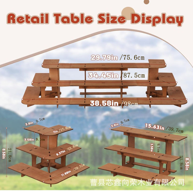 Spot 3-Layer Wooden Retail Display Rack Detachable Portable Shelf Product Storage Rack Desktop Storage Rack