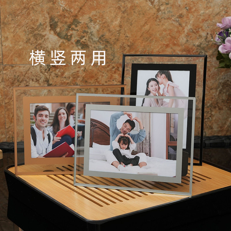 Transparent Glass Photo Frame 7 Inch 5 Inch 6 Inch 8inch 10inch A4 Crystal Display Frame Certificate Frame Children's Ornament Picture Frame