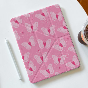 Suitable for Apple iPad Magnetic Anti-Fall Tablet Protective Case with Pen Slot Y-Fold Painted Butterfly Pattern Protective Case