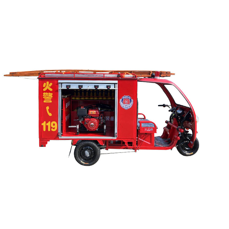 Small electric three-wheel fire truck township civil factory emergency rescue multi-function train extinguishing fire sprinkler