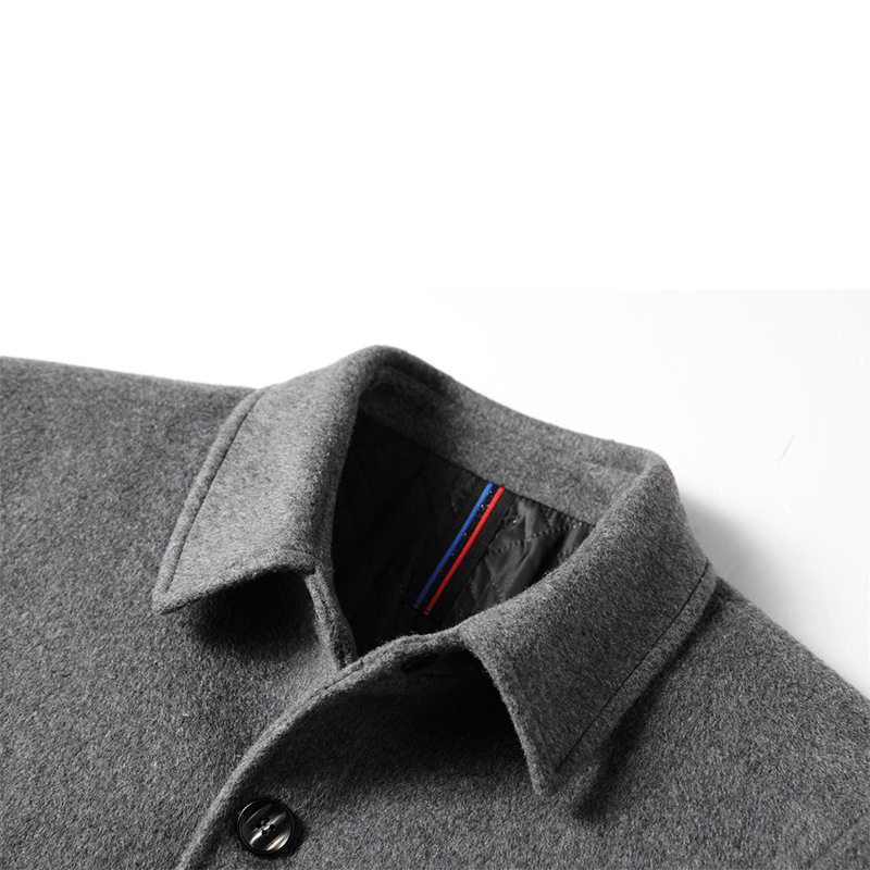 Mens Wool Blend Overcoat Mid Length Autumn Winter Wear Available in Gray and Black Wholesale