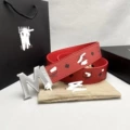 Red silver buckle