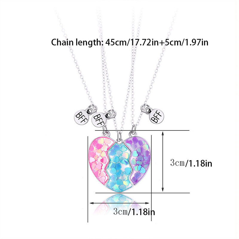 厂家供应儿童项链海豚滴油创意磁铁拼接爱心项链 拼接爱心礼物