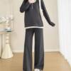 Maternity Wear 2025 New Autumn Fake Two-Piece Flesh-Covering Fashionable Casual Spring Autumn Winter Long-Sleeved Slimming Look Pants Suit
