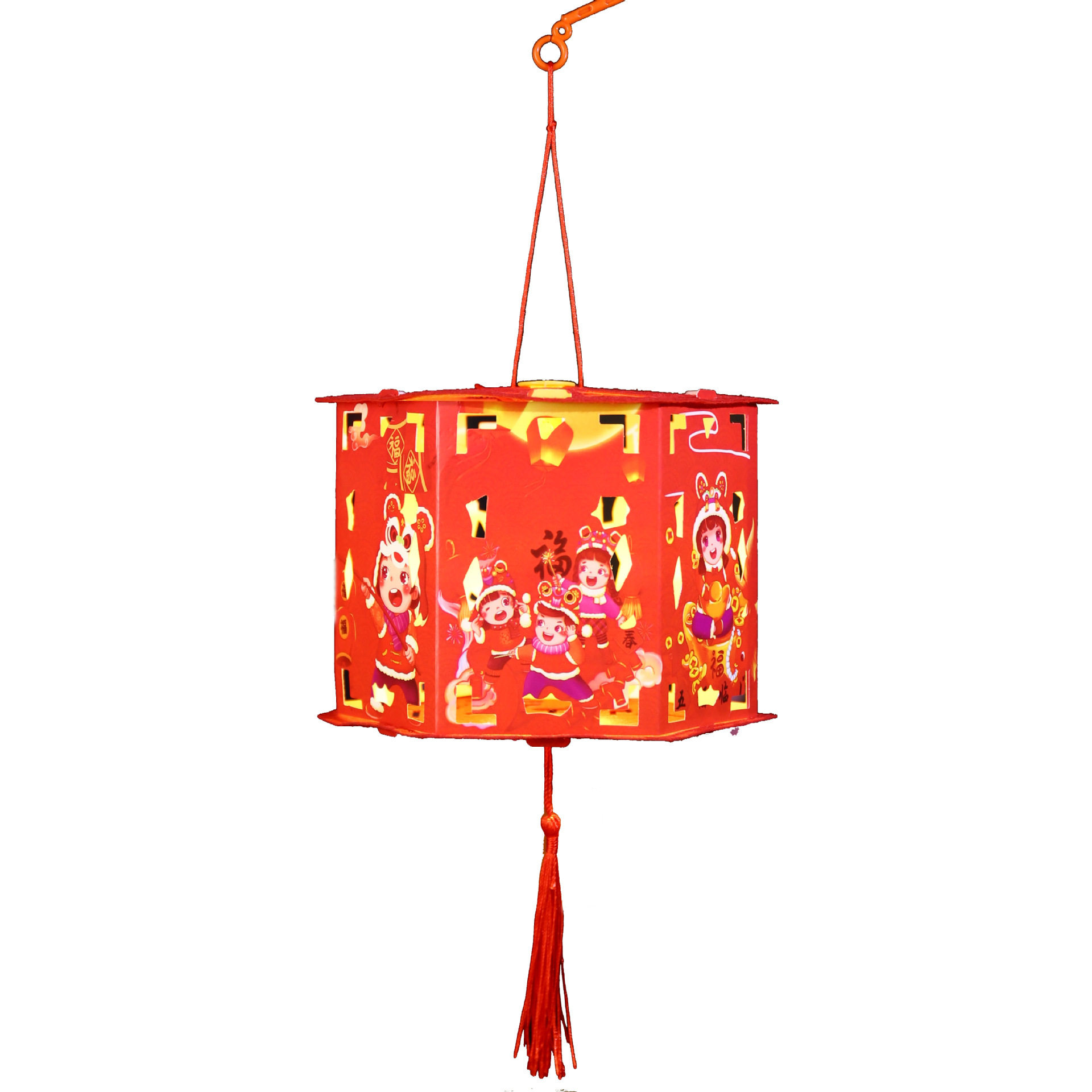 2026 New Year Children's DIY Lantern Year of the Horse Cartoon Handmade Portable Lantern Revolving Lantern Palace Lantern Material Kit