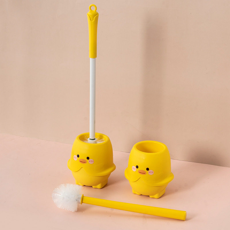 Toilet Brush for Home Use, Bathroom Cleaning Brush with Long Handle, Toilet Cleaning Set, Cartoon Toilet Brush