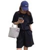 Solid Color suit Female Summer Students Loose Slimming Short-sleeved Shorts Salt Sweet Casual Sports Two-piece Set