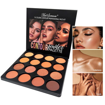 For cross-border export cosmetics beauty makeup 16 color powder cake plate high-gloss repair matte brightening powder cake plate