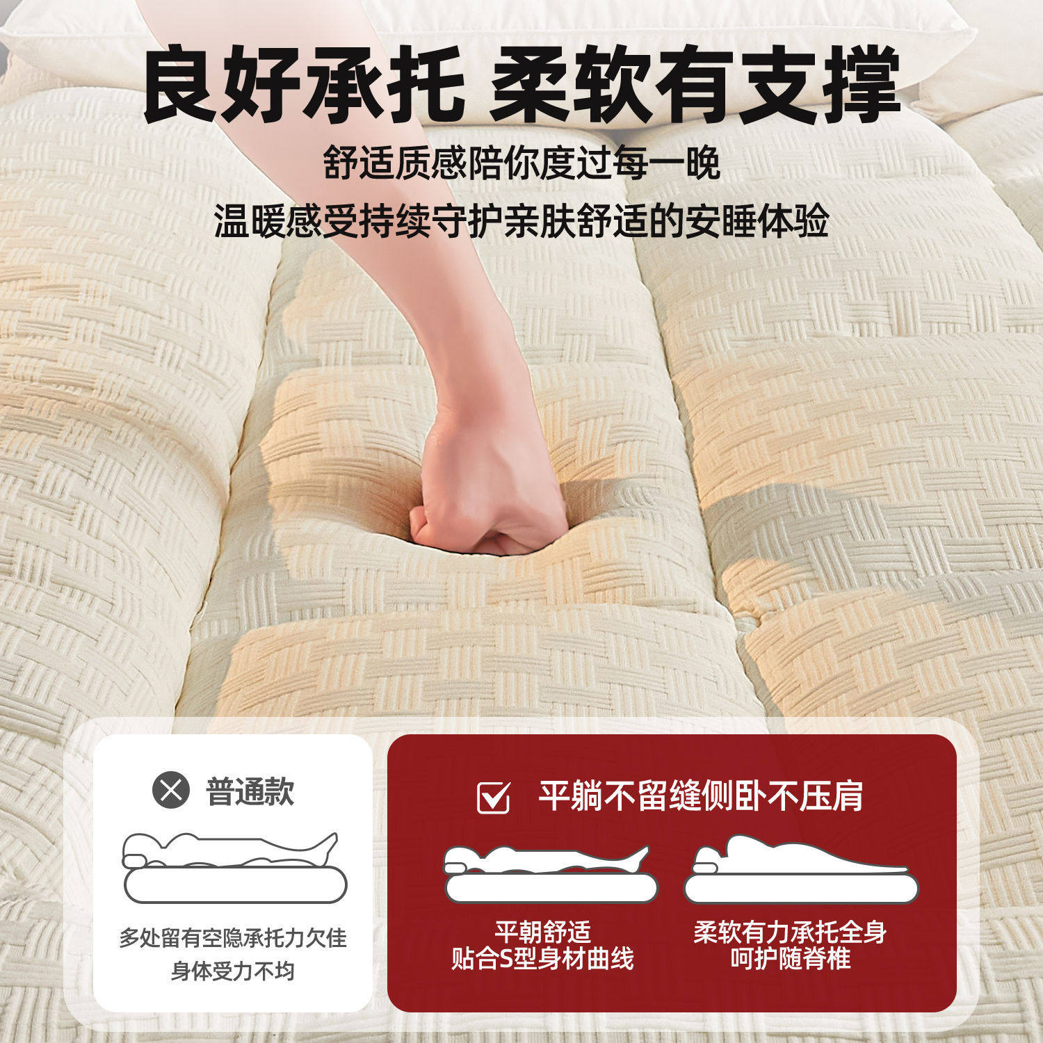 Hotel Mattress Upholstery Home Bedroom Mattress Mattress Mattress Mattress Mattress Cover Thickened Mattress Tatami Dormitory Single Quilt