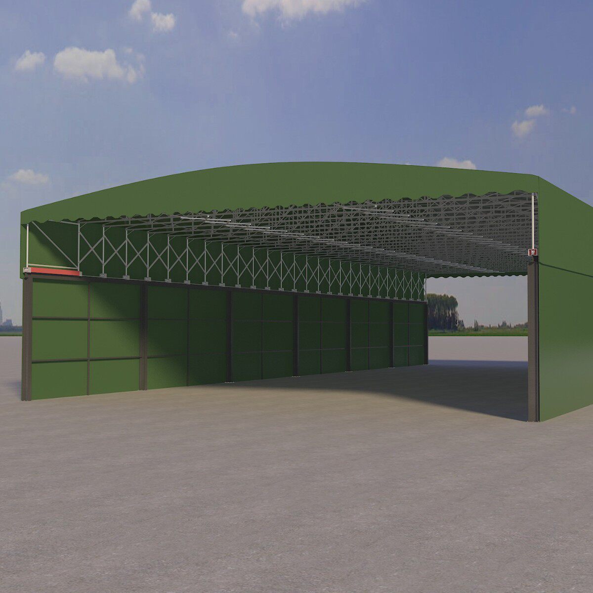 移动收缩推拉雨棚大型户外工厂仓库篮球网球场伸缩遮阳雨蓬活动棚