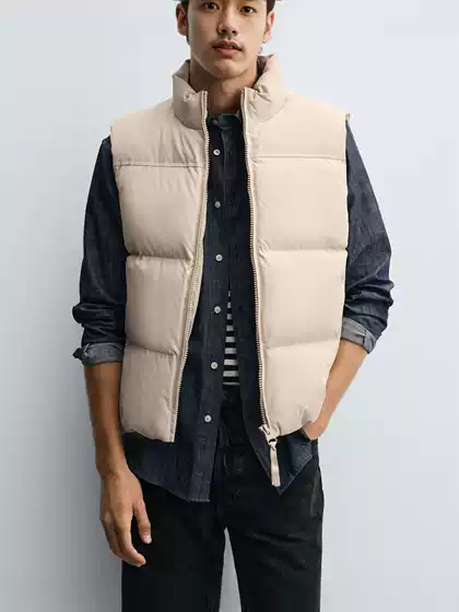 Men's Fashion Trendy Slim Straight Stand Collar Sleeveless Cotton Vest 0029440