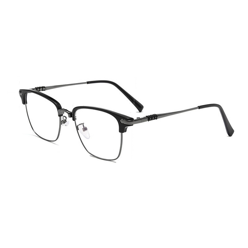 S8656 New Eyebrow Rack Glasses Men's Half-frame Business Glasses Frame Plain-made Flat Light Available with Proximity Mirror Optical Frame