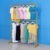 Thickened Water Pipe Clothes Hanger Clothing Display Rack Double-Layer Iron Floor Rack Retro Gantry Rack Clothing Store Display Rack