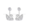 Marquise swan white gold stud earrings