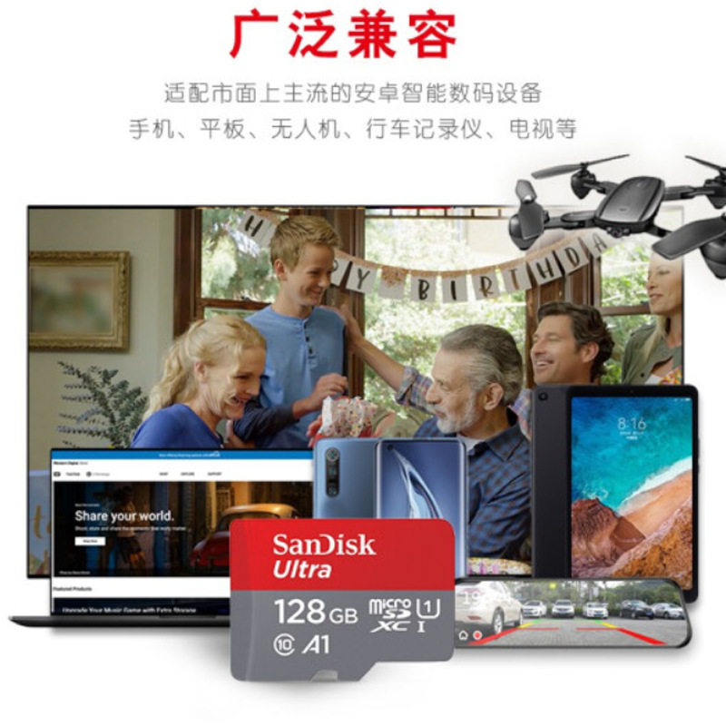 Sandisk Genuine Memory Card Is Suitable for A1 High-Speed Tf16G 32g 64G128G Recorder Monitoring Memory Card C10