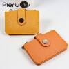 PIERU new cross-border simple buckle card holder skin-friendly litchi pattern small fresh zipper change coin card holder