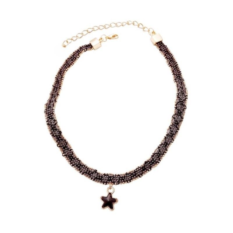 South Korea Black Sexy Collarbone Chain Simple Short Star Pendant Necklace Choker Collar Neck Band Neck Chain for Women