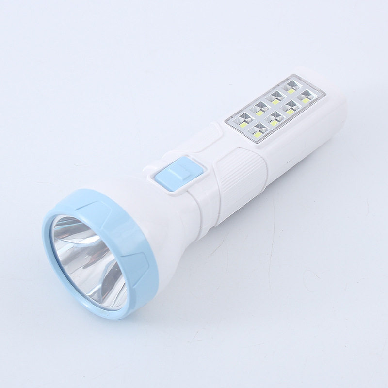 Plastic shell USB lithium battery flashlight handheld emergency lighting outdoor multi-function strong light flashlight wholesale